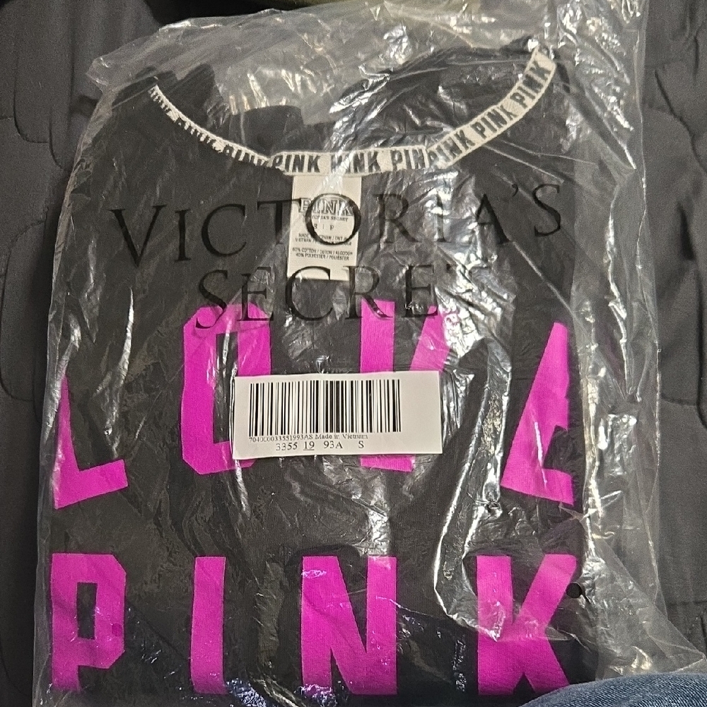 Victoria's Secret Black Tee with Pink Accents